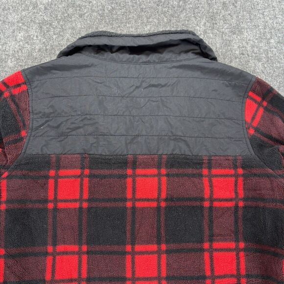 Columbia Fleece Jacket Women’s Small Red Buffalo Plaid Full Zip Pockets 1880321 - Picture 7 of 10